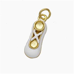 Copper Shoes Charms White Enamel Gold Plated, approx 6-16mm [FD19077]