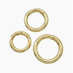 Copper Carabiner Clasp Circle Gold Plated, approx 18mm dia [FD19148-18MM]
