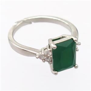 copper Rings pave zircon, resizable, platinum plated, approx 7-9mm, 17mm dia [FD20025]