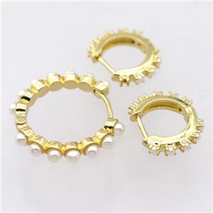 copper Latchback Earrings, gold plated, approx 16mm dia [FD20083-16MM]