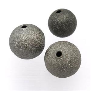 round copper stardust beads, corrugated, black plated, approx 10mm dia [FD20229-10MM]