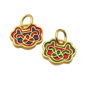 alloy pendant with enamel, gold plated, approx 11-14mm [FDEP371]