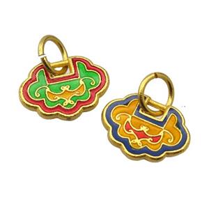 alloy pendant with enamel, gold plated, approx 10-15mm [FDEP372]