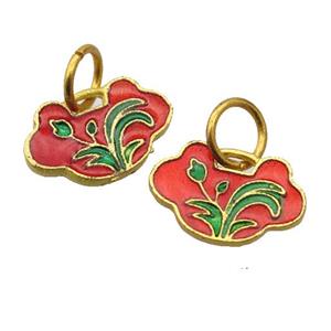 alloy pendant with enamel, gold plated, approx 10-16mm [FDEP374]