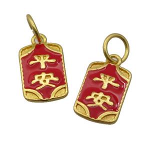 alloy pendant with enamel, gold plated, approx 10-14mm [FDEP375]