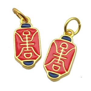 alloy pendant with enamel, gold plated, approx 10-18mm [FDEP383]