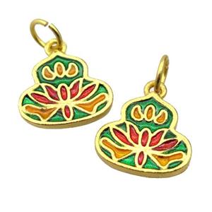 alloy pendant with enamel, gold plated, approx 14-16mm [FDEP388]