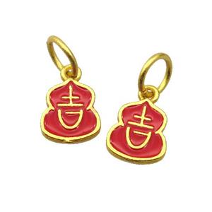 alloy pendant with enamel, gold plated, approx 9-10mm [FDEP390]