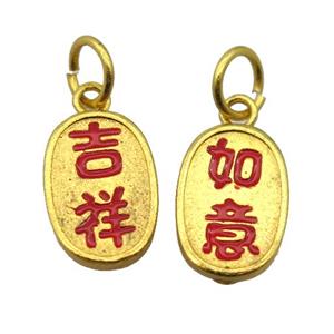 alloy pendant with enamel, gold plated, approx 10-15mm [FDEP396]