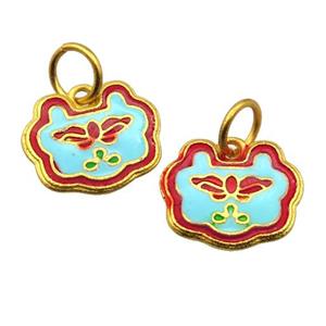 alloy pendant with enamel, gold plated, approx 13-16mm [FDEP399]