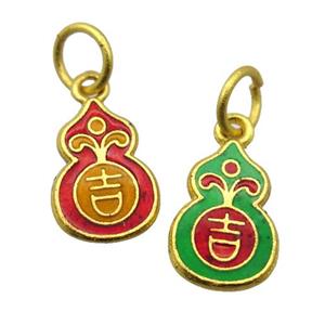 alloy pendant with enamel, gold plated, approx 10-15mm [FDEP402]