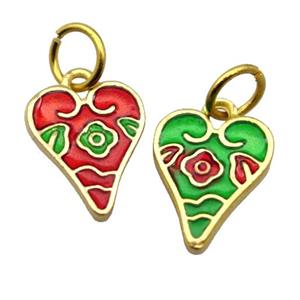 alloy pendant with enamel, gold plated, approx 12-15mm [FDEP404]