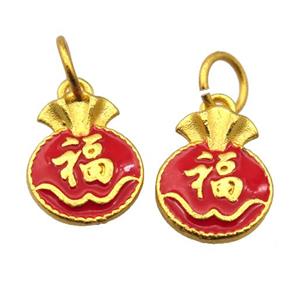 alloy pendant with enamel, gold plated, approx 12-15mm [FDEP407]