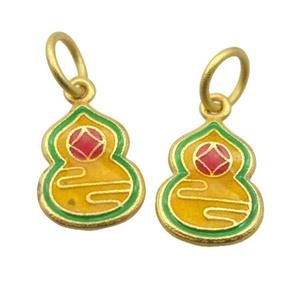alloy pendant with enamel, gold plated, approx 11-13mm [FDEP408]