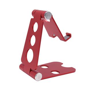 Adjustable Cell Phone Stand, Aluminum, Portable Desktop Phone Holder Dock, red, approx 15-131MM [FDPA31]