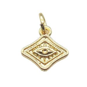 copper eye pendant, gold plated, approx 10mm [FN15717]