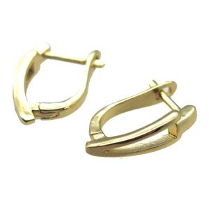 copper Latchback Earrings, gold plated, approx 12-18mm [FN15805]