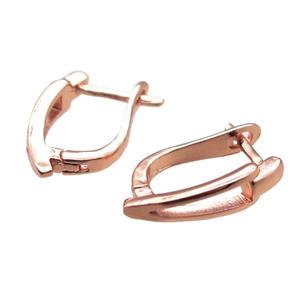 copper Latchback Earrings, rose golden, approx 12-18mm [FN15806]