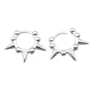 copper Hoop Earrings, platinum plated, approx 20mm dia [FN15808]