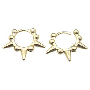 copper Hoop Earrings, gold plated, approx 20mm dia [FN15809]