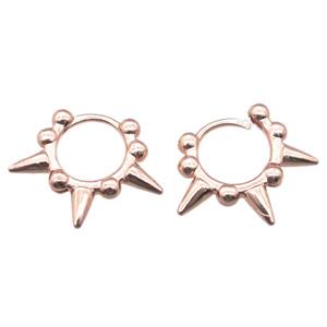 copper Hoop Earrings, rose golden, approx 20mm dia [FN15810]