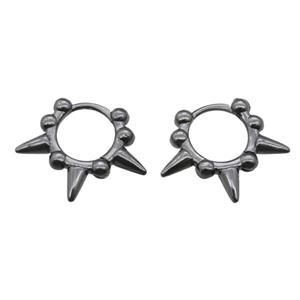 copper Hoop Earrings, black plated, approx 20mm dia [FN15811]