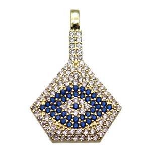 copper fan pendant paved zircon, gold plated, approx 15-25mm [FN15852]