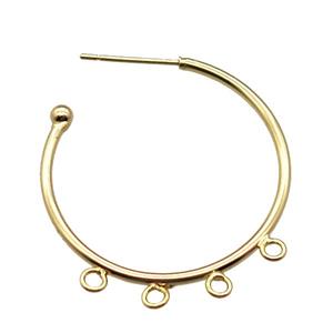 copper hoop earring, gold plated, approx 30mm dia [FN15860]