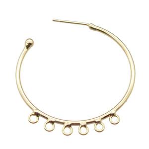 copper hoop earring, gold plated, approx 35mm dia [FN15861]