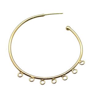 copper hoop earring, gold plated, approx 45mm dia [FN15862]