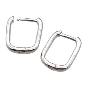 copper Latchback Earrings, platinum plated, approx 12-16mm [FN15864]