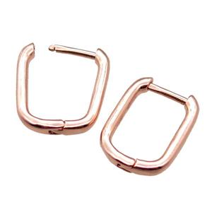 copper Latchback Earrings, rose gold, approx 12-16mm [FN15866]