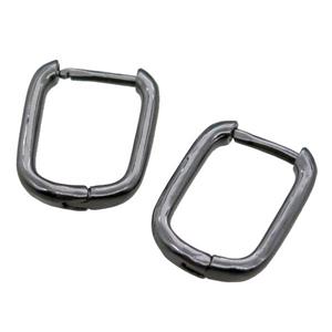 copper Latchback Earrings, black plated, approx 12-16mm [FN15867]