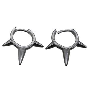 copper hoop earring, black plated, approx 25mm [FN15872]