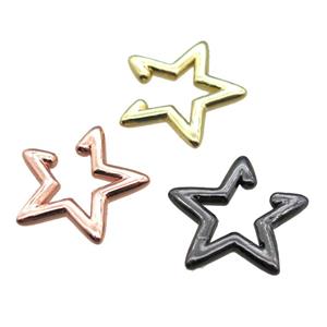 copper clip earring, star, mixed, approx 20mm [FN15878]