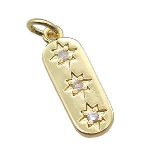 copper northstar pendant paved zircon, gold plated, approx 6-15mm [FN15917]