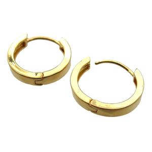 copper Hoop Earrings, gold plated, approx 20mm dia [FN15956]