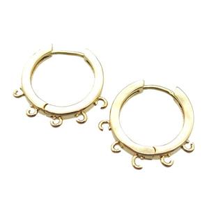copper Hoop Earrings, gold plated, approx 20mm dia [FN15958]
