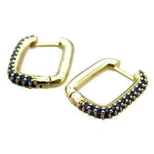 copper Latchback Earrings pave zircon, gold plated, approx 16-18mm [FN16001-S]