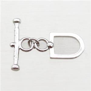 copper toggle clasp, platinum plated, approx 10-17mm, 19mm length [FN16121]