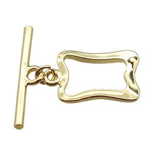 copper toggle clasp, gold plated, approx 11-19mm, 20mm length [FN16128]