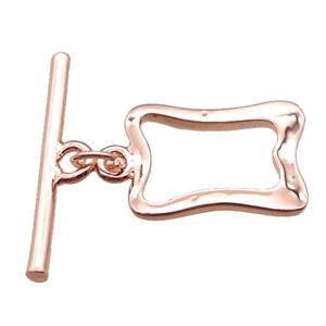 copper toggle clasp, rose gold, approx 11-19mm, 20mm length [FN16129]