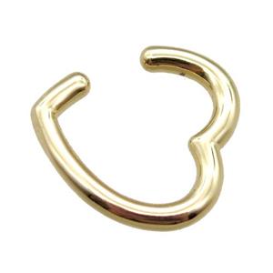 copper clip Earrings, heart, gold plated, approx 20mm [FN16142]