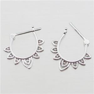 copper Latchback Earrings, platinum plated, approx 16mm [FN16151]