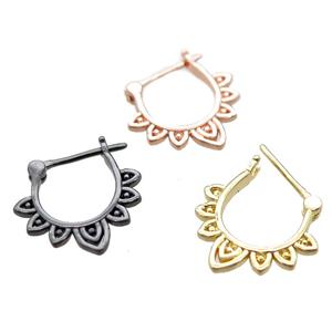 copper Latchback Earrings, mixed color, approx 16mm [FN16155]