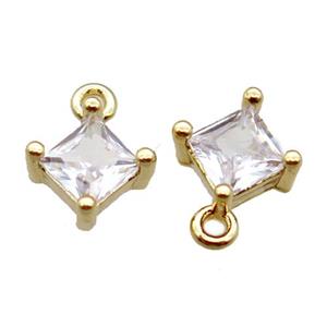 copper pendant paved zircon, gold plated, approx 6-8mm [FN16297]