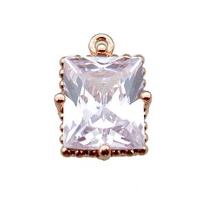 copper pendant paved zircon, rose gold, approx 6-8mm [FN16300-S]
