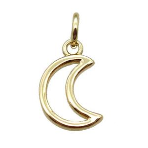 copper moon pendant, gold plated, approx 6-10mm [FN16356]