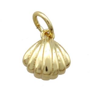copper pendant, conch, gold plated, approx 8mm [FN16359]