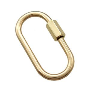 copper carabiner lock pendant, screw, gold plated, approx 13-25mm [FN16407]